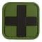 Patch 3D Tap Medic croce nera sfondo verde 25 mm