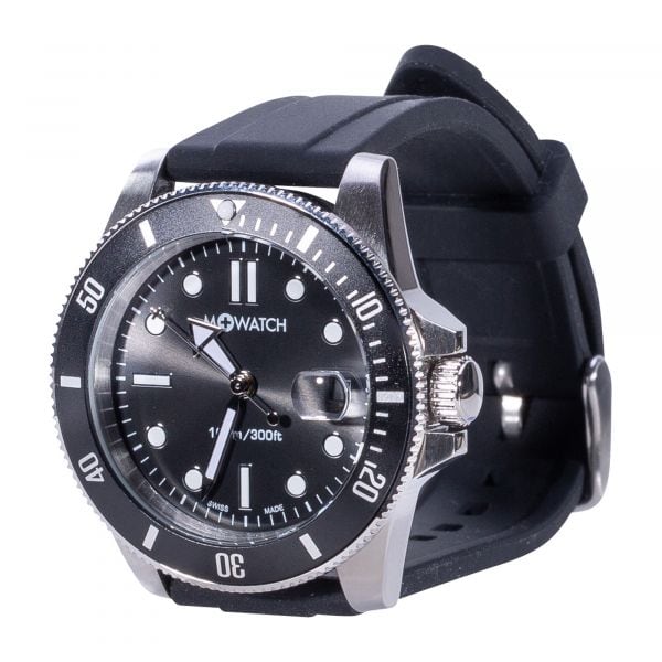M+WATCH Armbanduhr Mondaine Aqua Steel 41 schwarz