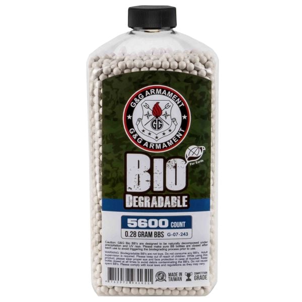 Pallini Bio softair G&G 6 mm 0.28 g 5600 pezzi bianco