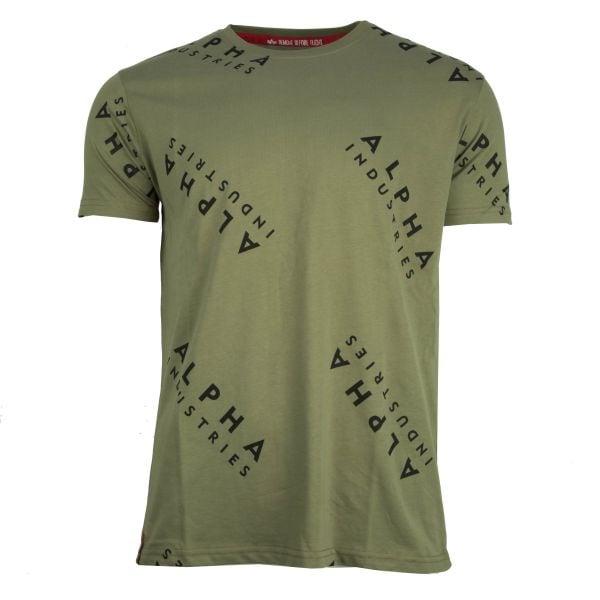T-Shirt Alpha Industries modello AOP T verde oliva
