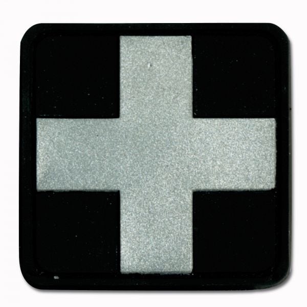 3D-Patch Croce Rossa medica nero-argento