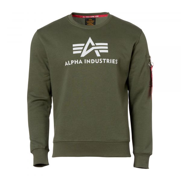 Felpa Alpha Industries Logo 3D Sweater II dark olive