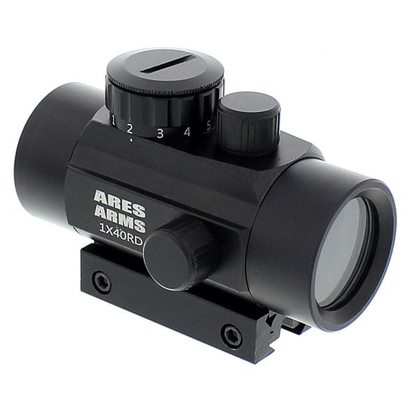 Puntatore Ares Arms Red Dot 1 x 40 per 11 mm + binario Picatinny