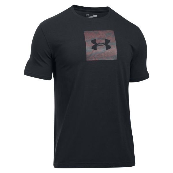 T-Shirt da uomo Camo Boxed Logo SS UA nero/rosso