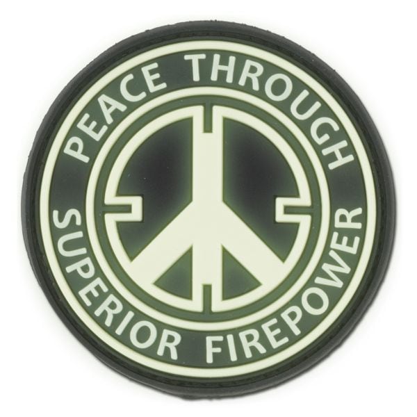 Patch in gomma 3D Peace Through Superior Firepower luminescente