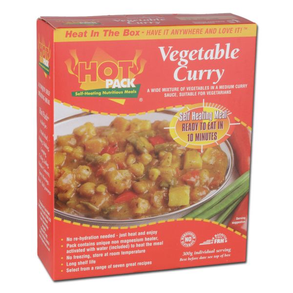 Hot Pack Heating Meal Curry vegetariano 480g