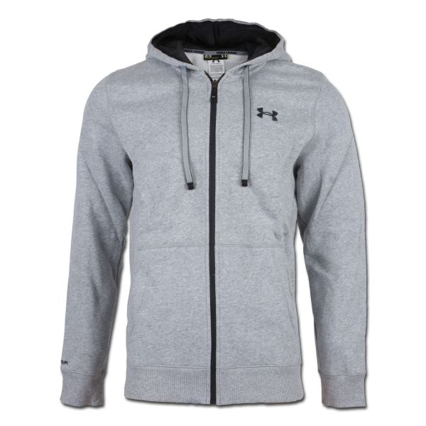 Maglia Under Armour Charged Cotton Rival Full Zip grigia