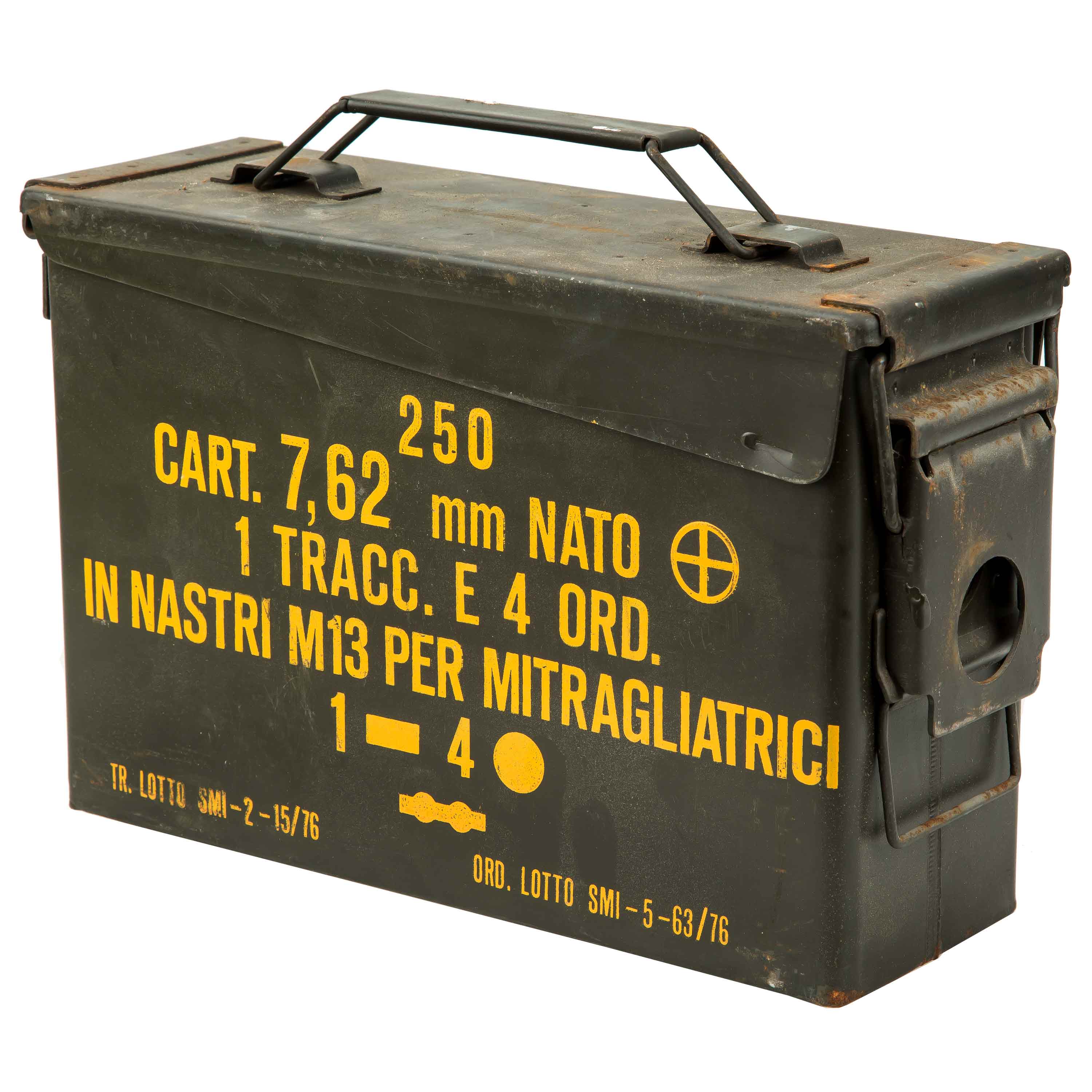 US Scatola Munizioni Cal 30 MM M19A1 Metallo Cassa Cassetta Trasporto Nuovo 