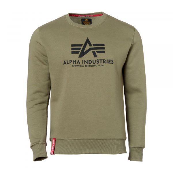 Felpa marca Alpha Industries Basic Sweater verde oliva scuro
