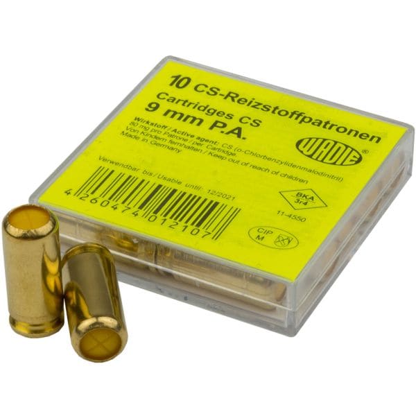 Cartucce per pistola a contenuto irritante CS 9 mm Wadie 10 pz