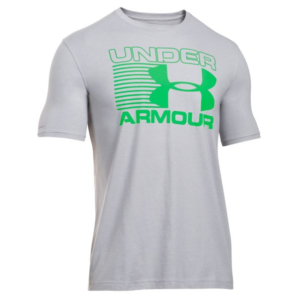 T-Shirt da uomo, Blitz Logo, UA, grigio-verde