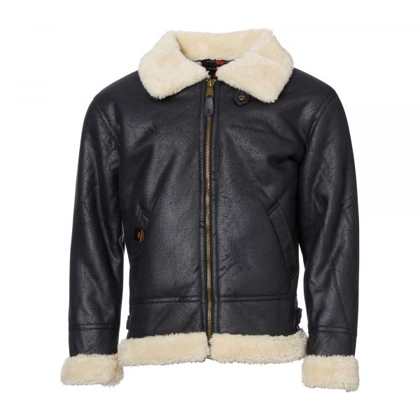 Giacca in pelle Alpha Industries B3 FL colore nero