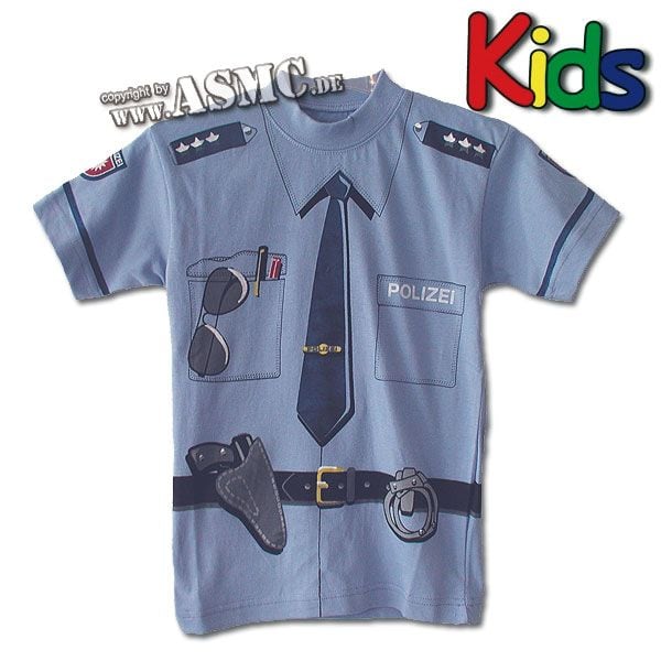 T-Shirt Polizia da bambino colore blu