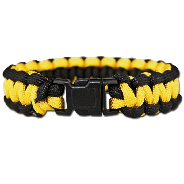 Paracord braccialetto di sopravvivenza giallo/nero