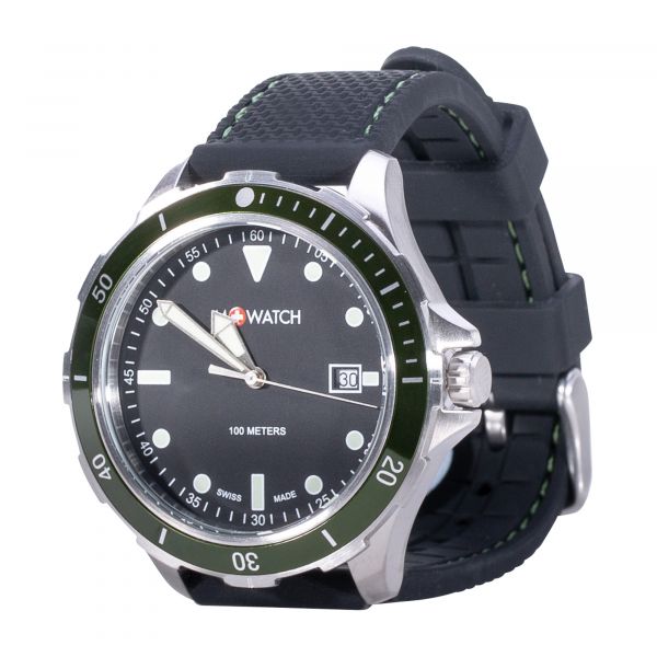 M+WATCH Armbanduhr Mondaine Aqua Steel 42 schwarz