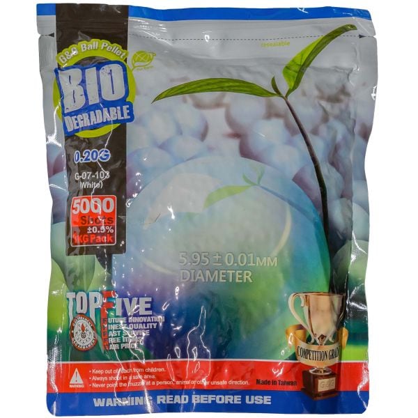 Pallini Bio softair G&G 6 mm 0.2 g 5000 pezzi bianco