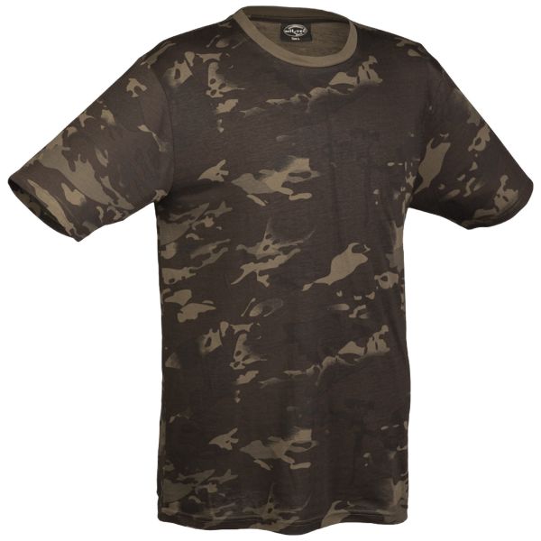 T-Shirt girocollo Tarn, marca Mil-Tec, fantasia multitarn nero
