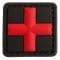 Patch 3D Tap Medic croce rossa sfondo nero 25 mm