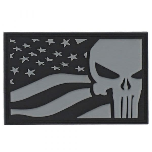 Patch 101 Inc. 3D PVC Punisher USA Flag colore grigio
