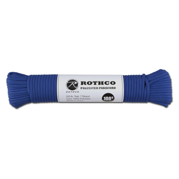 Paracord 550 lb 100 ft. Polyester blu