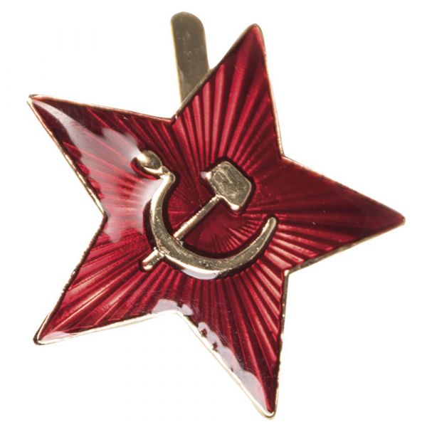 Distintivo da berretto russo con stella come nuovo
