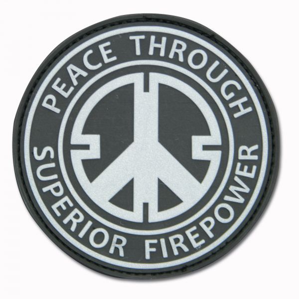 Patch in gomma 3D Peace Through Superior Firepower nero