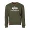 Felpa marca Alpha Industries Basic Sweater oliva scuro