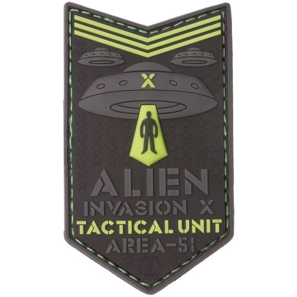 Patch 3D Alien Invasion X File Tactical Unit JTG luminescente