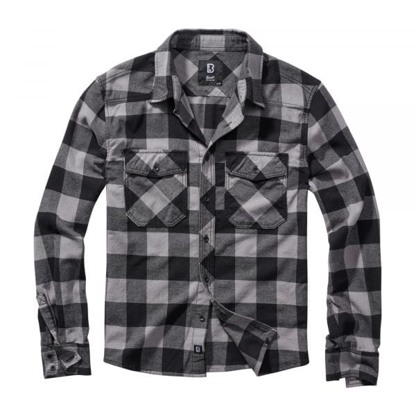 Maglia marca Brandit Checkshirt nero carbone