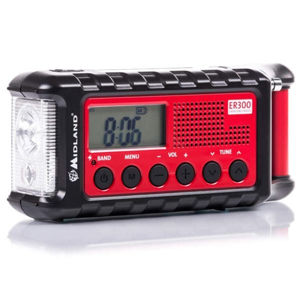 Mini radio da outdoor Kurbel ER 300 marca Midland rossa