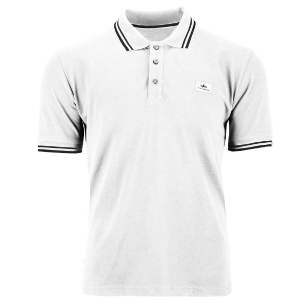 T-Shirt a polo Twin Stripe II marca Alpha Industries bianco/nero