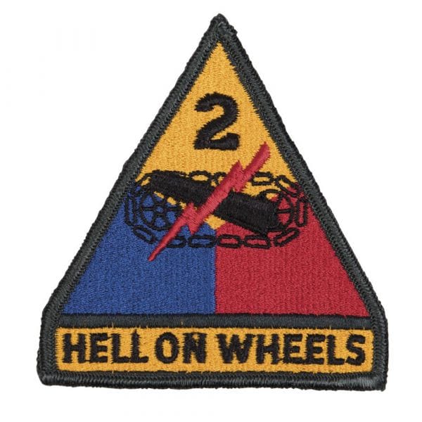 Distintivo in tessuto US 2nd Armored Division Hell on Wheels