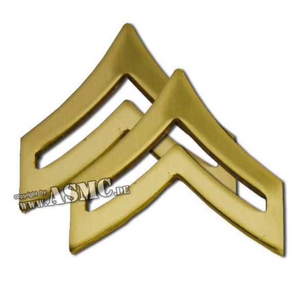 Set distintivi di rango in metallo Caporale US lucido
