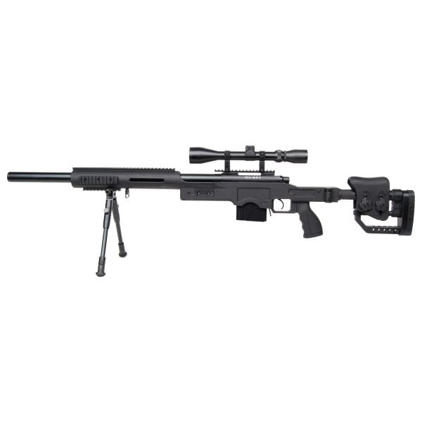 Fucile Softair GSG 4410 Sniper Set pressione molla 1.7 J nero