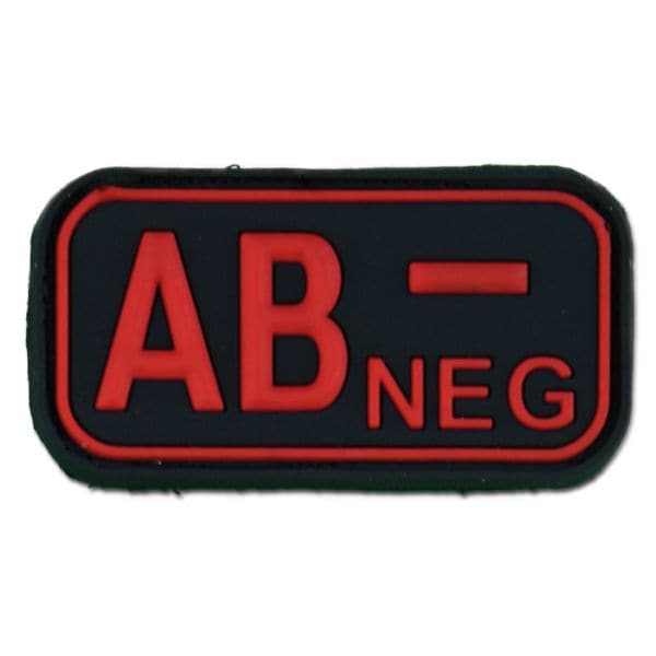 Patch 3D gruppo sanguigno AB Negativo blackmedic