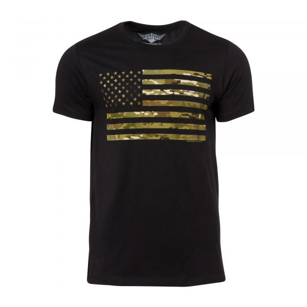 T-Shirt 7.62 Design Camo Flag multicam colore nero