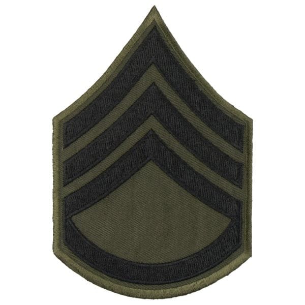 Distintivo di rango in tessuto Sergente US, nero