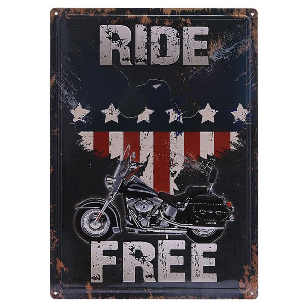 101 Inc. Metallschild Ride Free