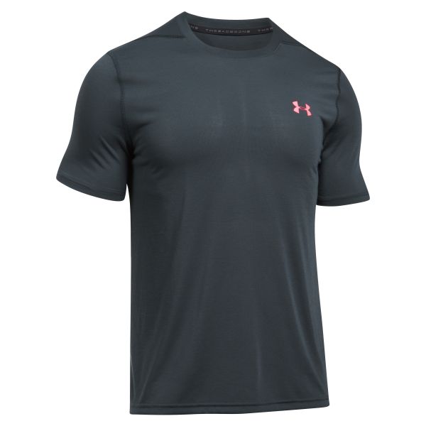 T-Shirt da uomo Fitness Threadborne Fitted UA grigio-rosso II