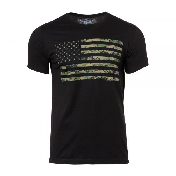 T-Shirt 7.62 Design USMC woodland marpat flag colore nero