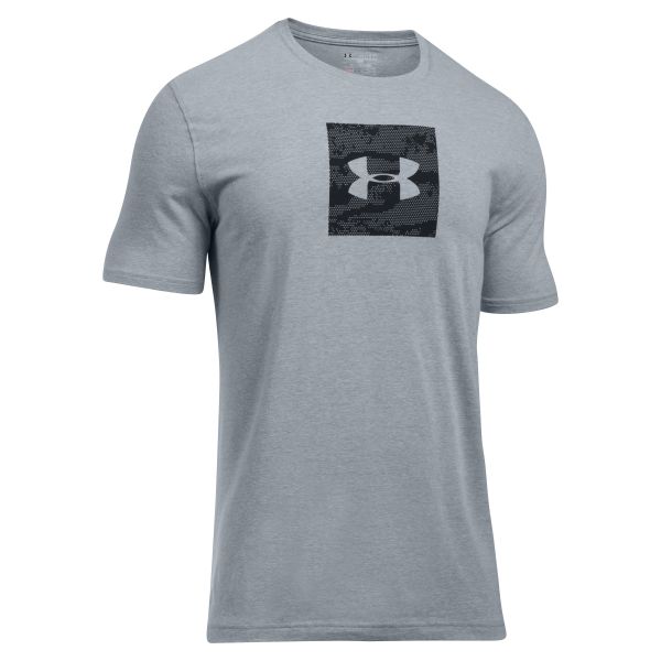 T-Shirt da uomo Camo Boxed Logo SS UA grigio/nero