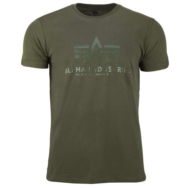 T-Shirt Alpha Industries Vinyl Logo T verde oliva scuro
