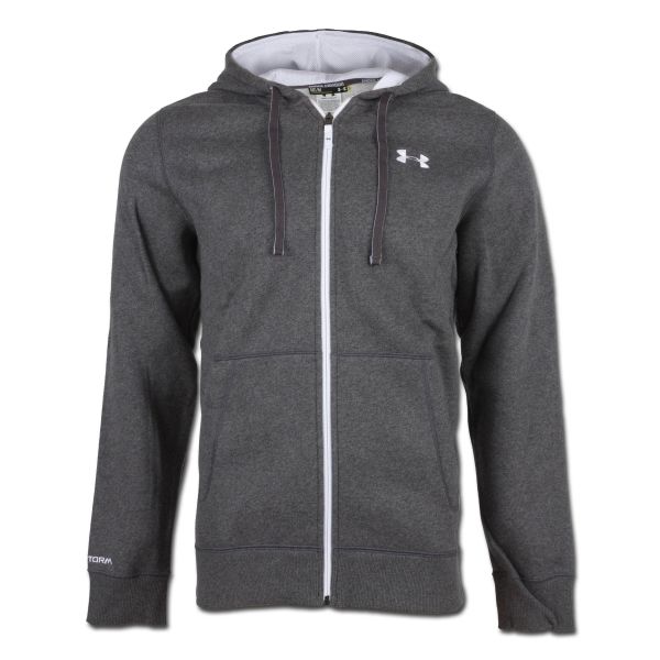 Maglia Under Armour Charged Cotton Rival Full Zip antracite