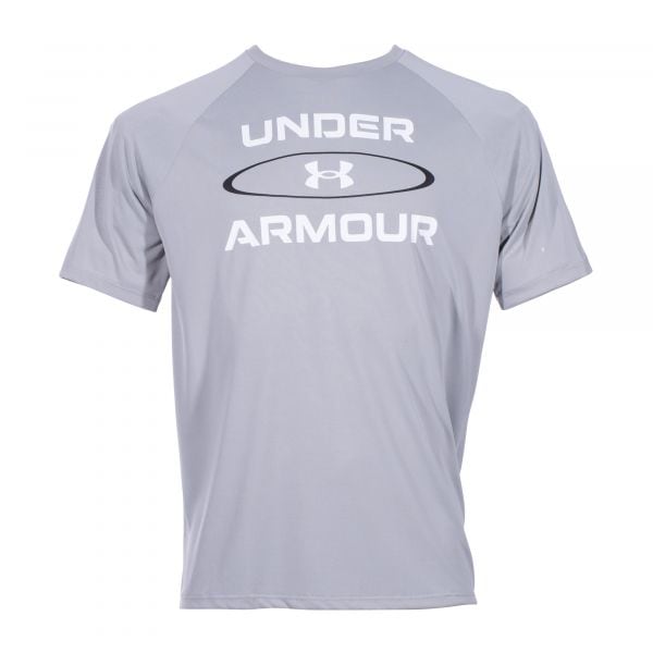 Under Armour Shirt Tech Wordmark Graphic Short Sleeve grau