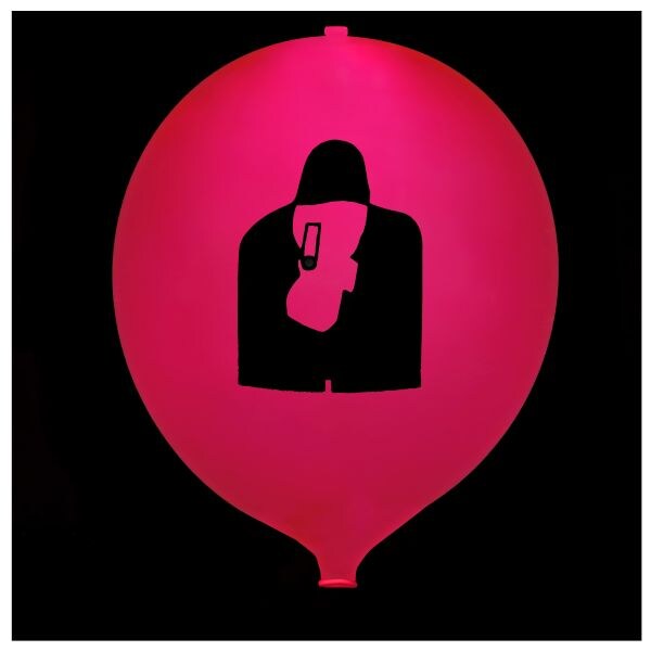 KNIXS Tac Ballon rot dauerleuchtende LED weiß