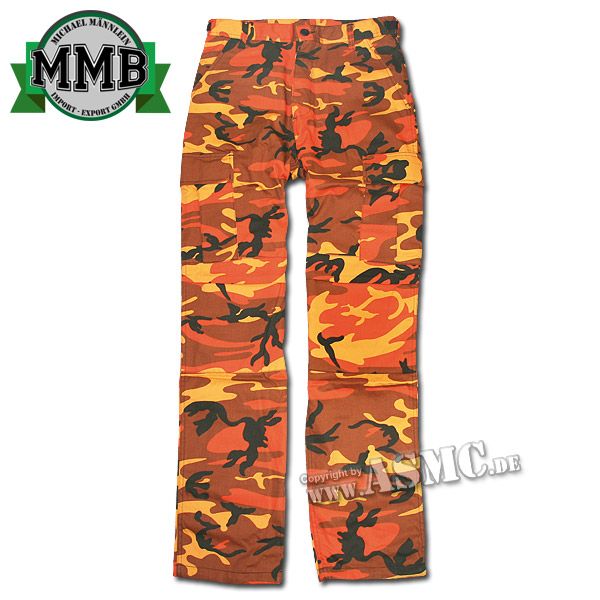 BDU pantaloni stile MMB arancio-camo