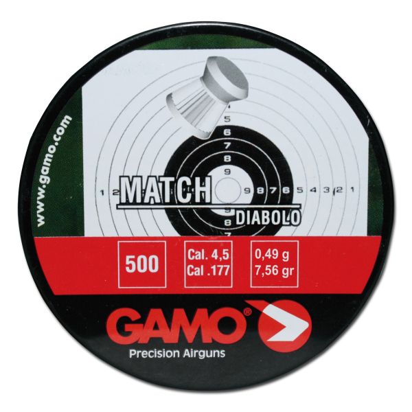 Diabolo piatti base scanalata Match Gamo 4,5 mm 500 pz.i