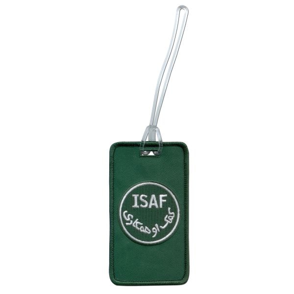 Luggage tag ISAF green