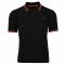 T-Shirt a polo Twin Stripe II marca Alpha Industries nero/rosso