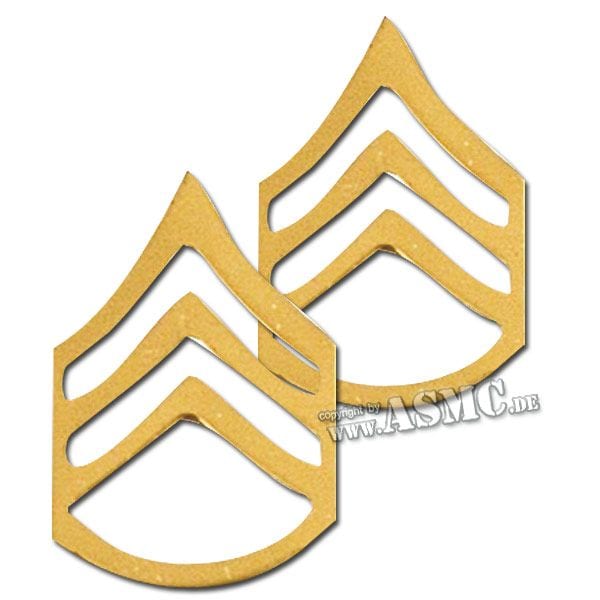 Distintivi di rango in metallo Staff Sergente US lucido